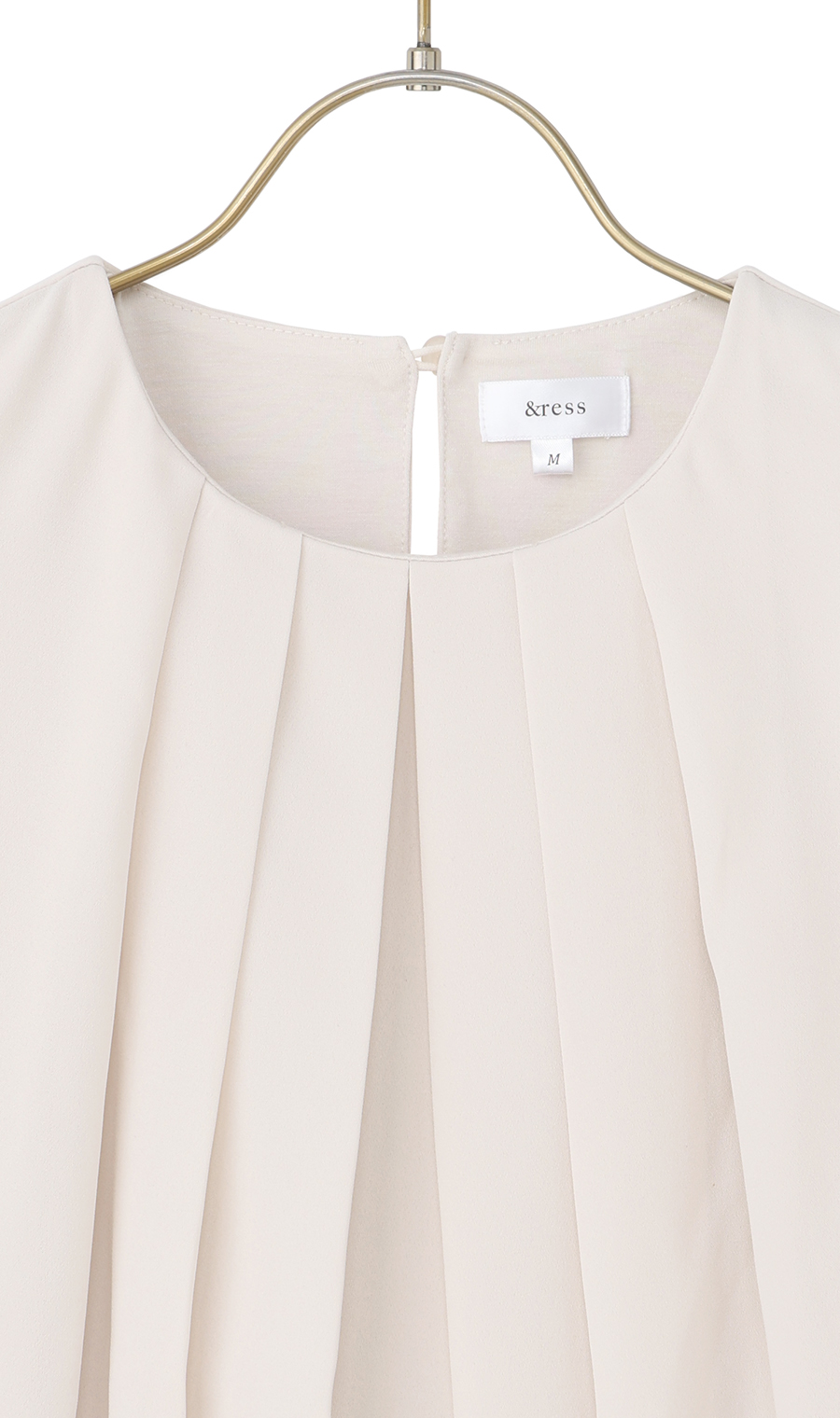 バルーンヘムブラウス【9分袖】 ベージュ S