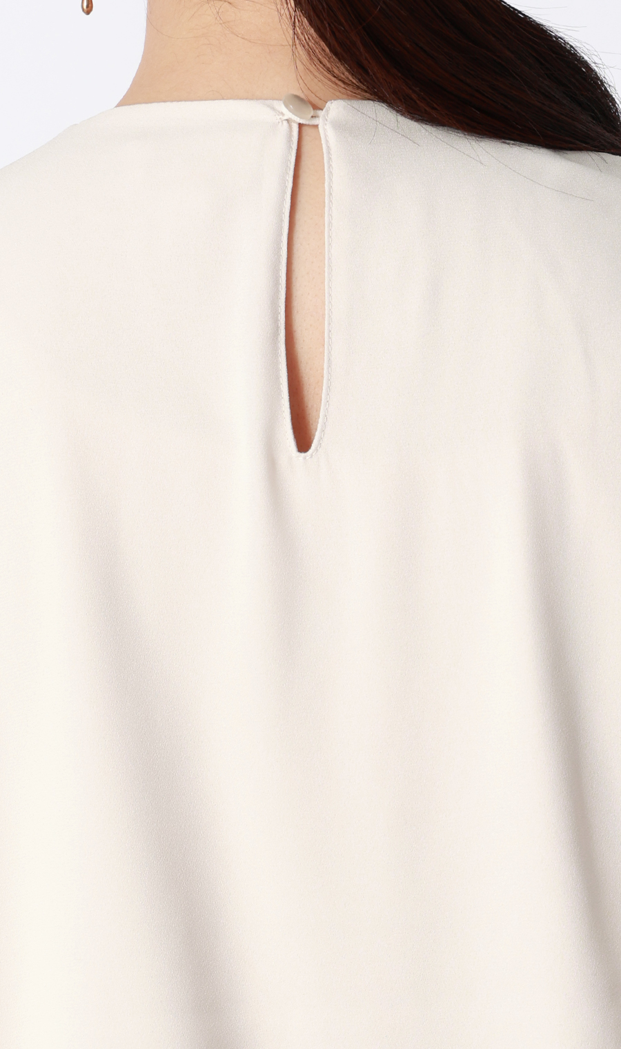 バルーンヘムブラウス【9分袖】 ベージュ S