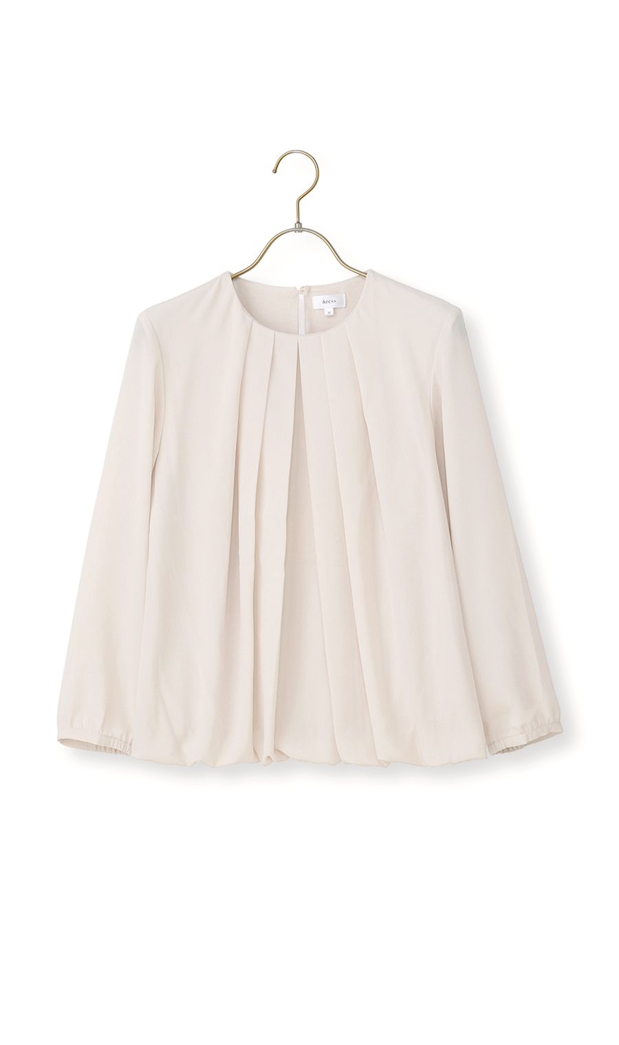 バルーンヘムブラウス【9分袖】 ベージュ S