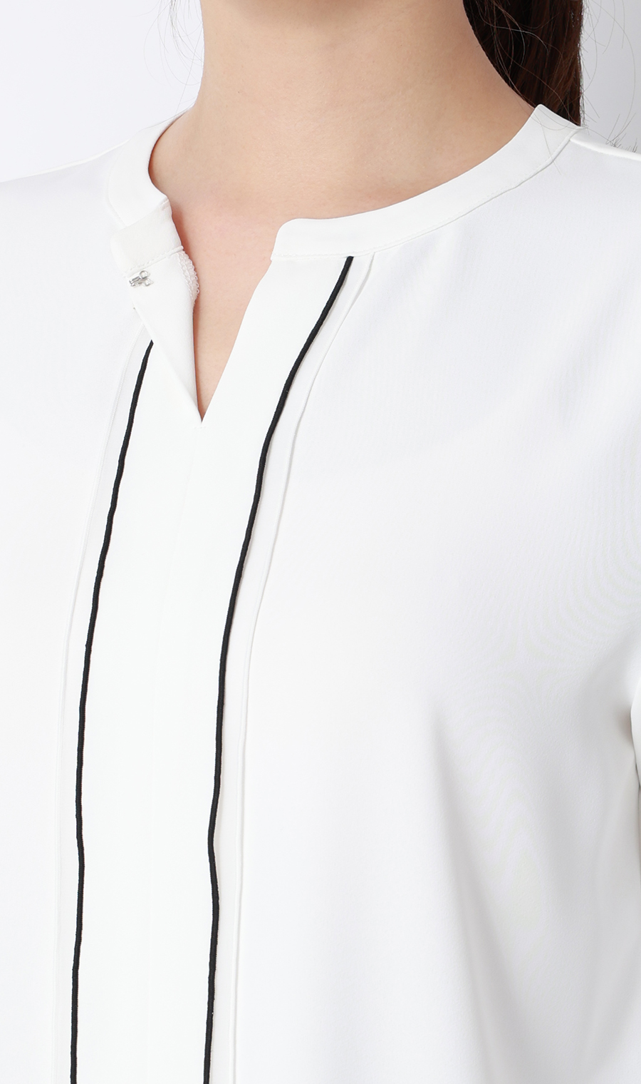 シフォンレイヤーブラウス【長袖】【2WAY】 ホワイト S