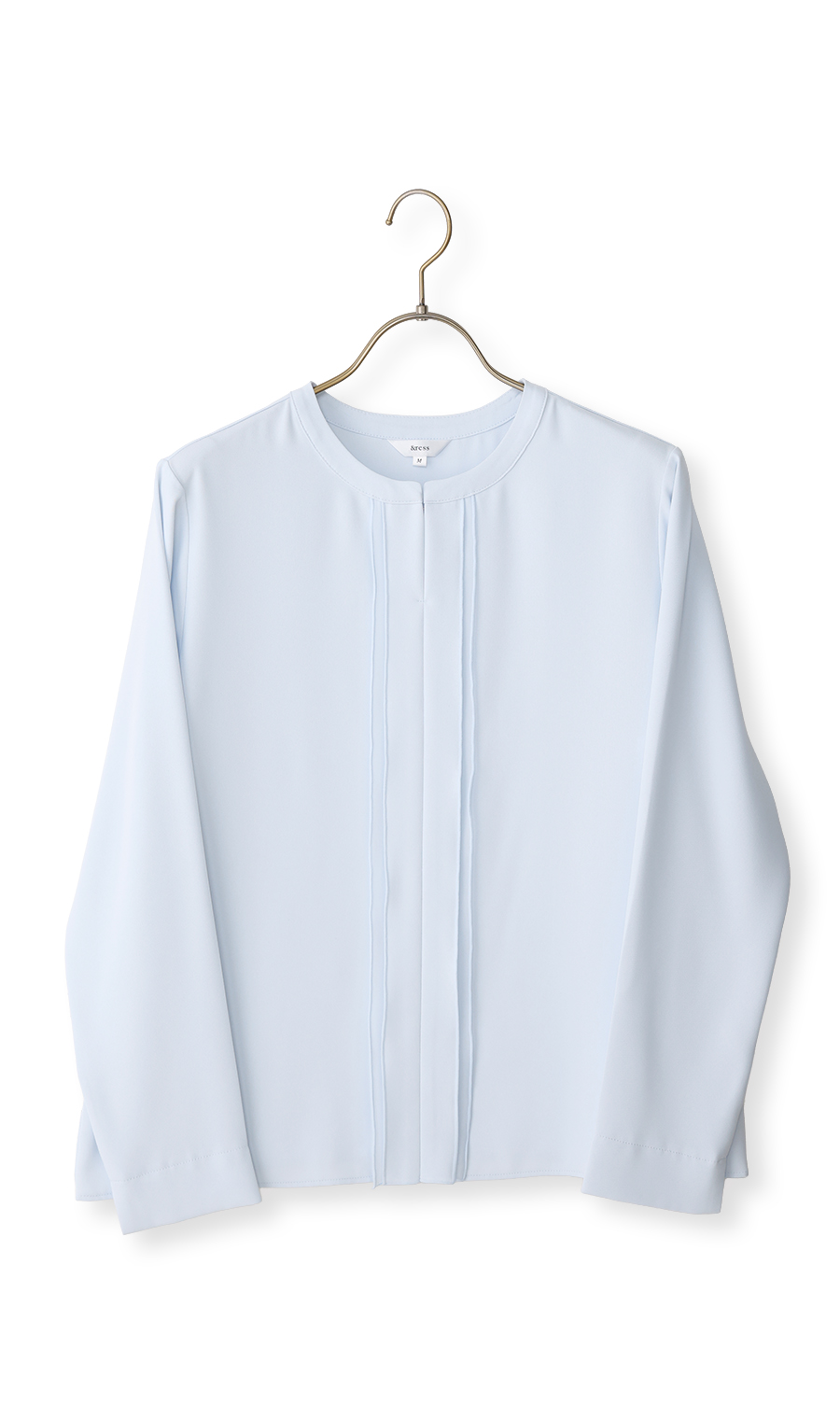 シフォンレイヤーブラウス【長袖】【2WAY】 サックス M