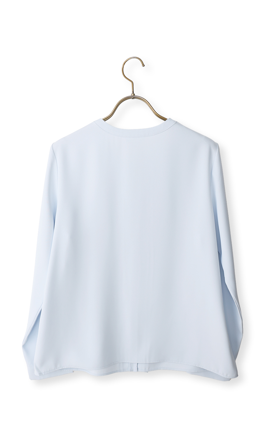 シフォンレイヤーブラウス【長袖】【2WAY】 サックス M