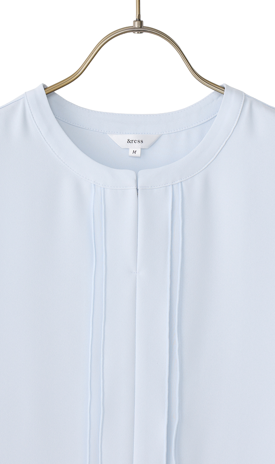 シフォンレイヤーブラウス【長袖】【2WAY】 サックス M