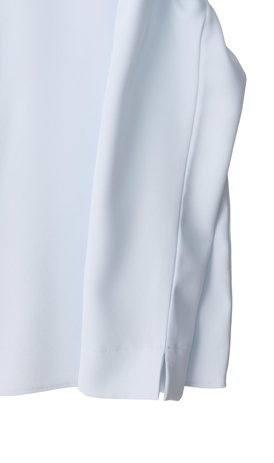 シフォンレイヤーブラウス【長袖】【2WAY】 サックス M