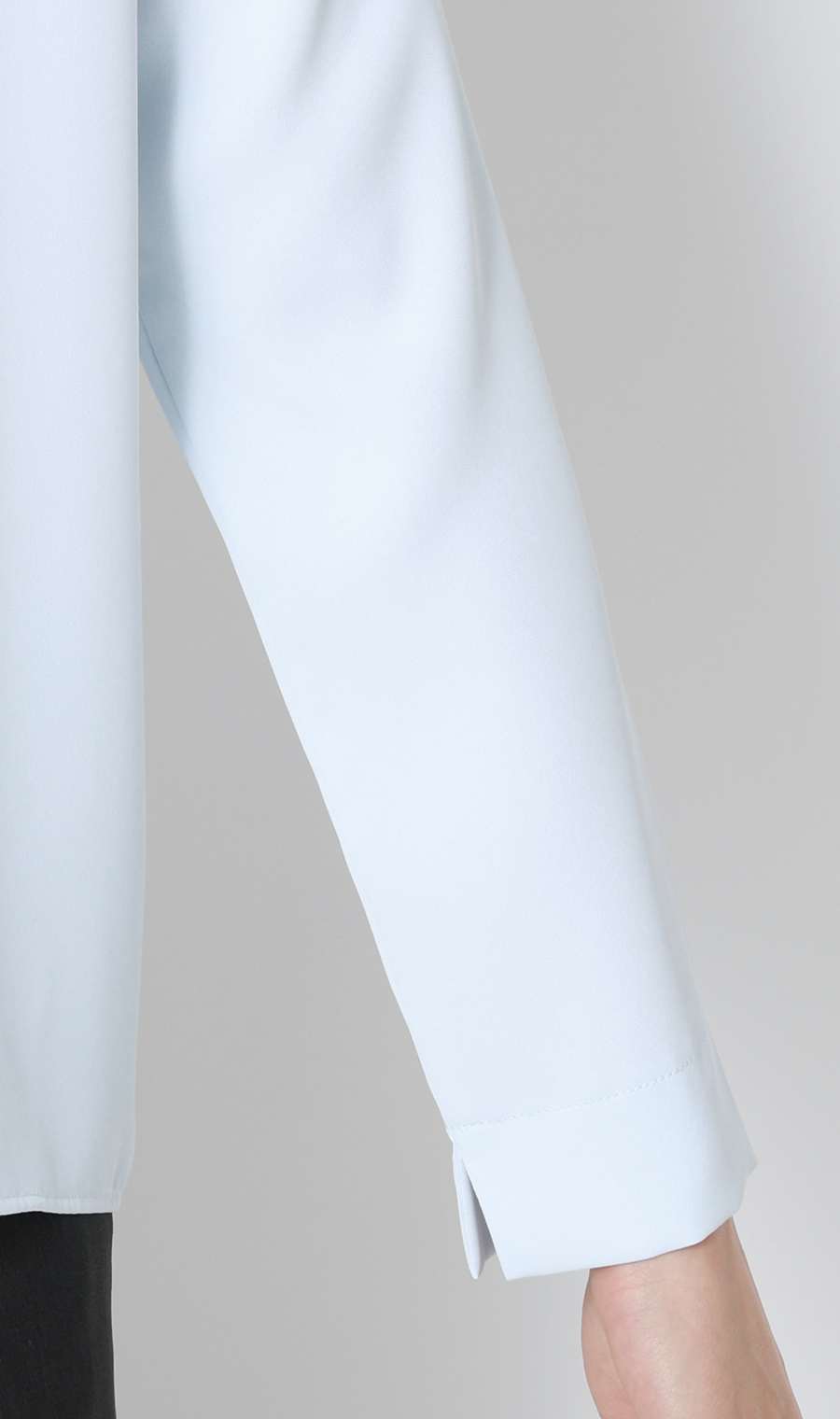 シフォンレイヤーブラウス【長袖】【2WAY】 サックス S