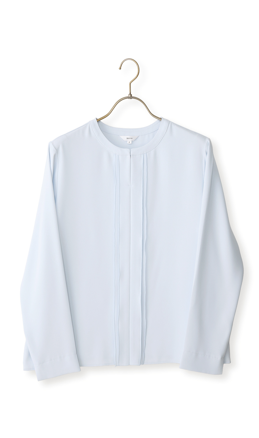 シフォンレイヤーブラウス【長袖】【2WAY】 サックス S