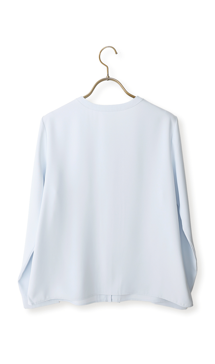 シフォンレイヤーブラウス【長袖】【2WAY】 サックス S