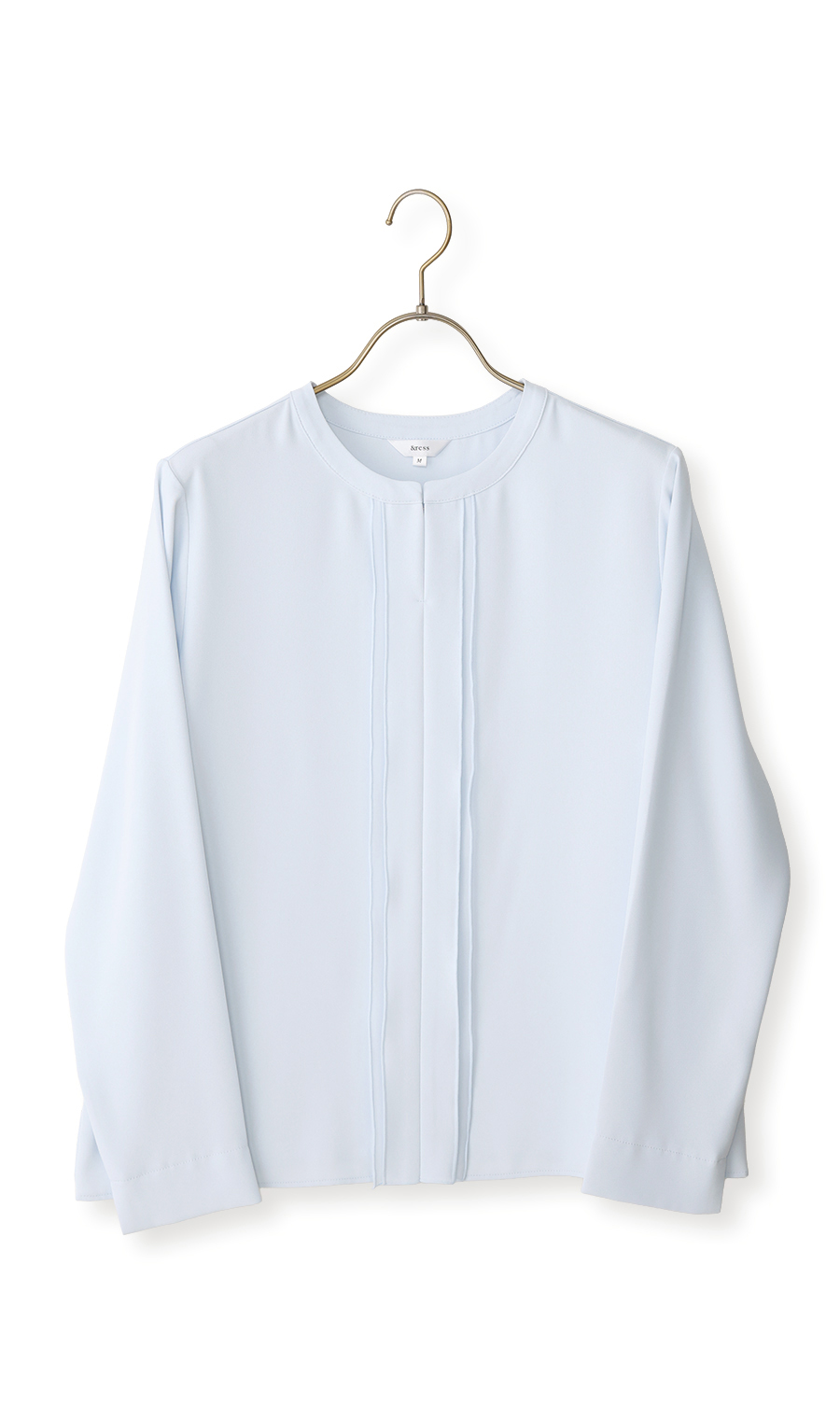 シフォンレイヤーブラウス【長袖】【2WAY】 サックス S