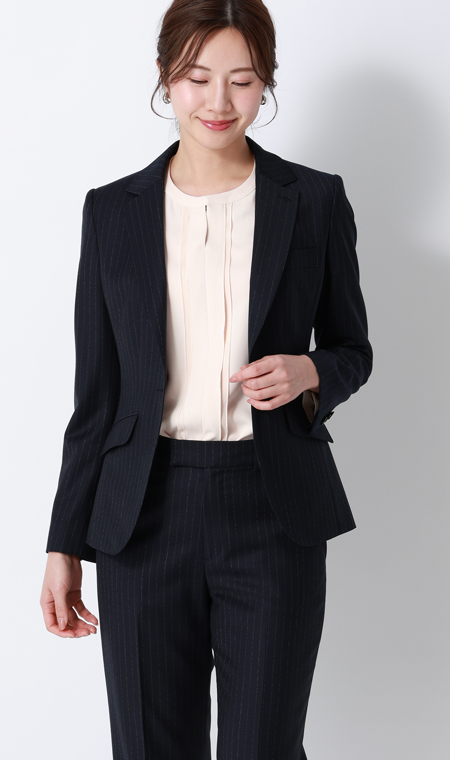 シフォンレイヤーブラウス【長袖】【2WAY】 ピンク S