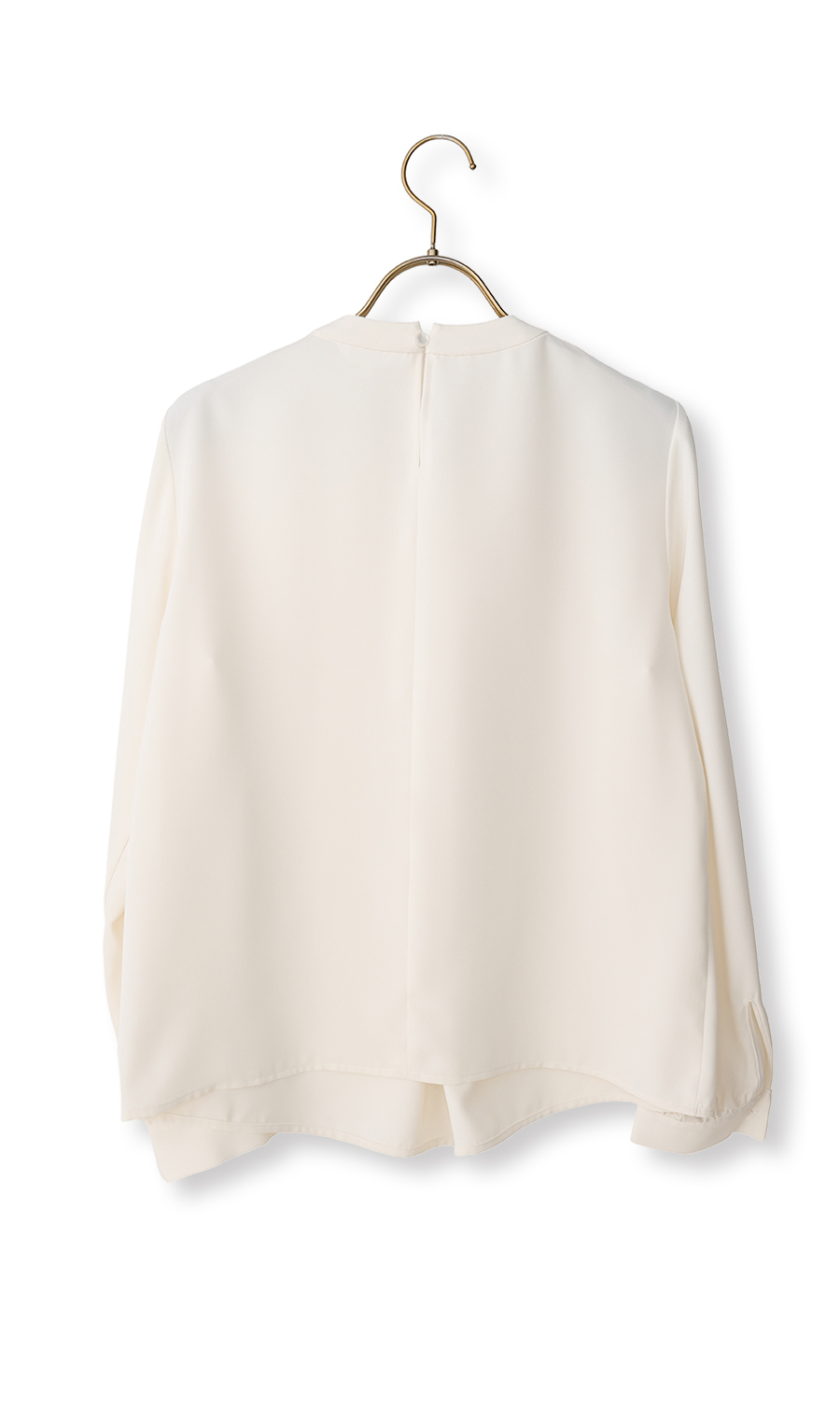 ボウタイ風タックブラウス【長袖】 ホワイト S