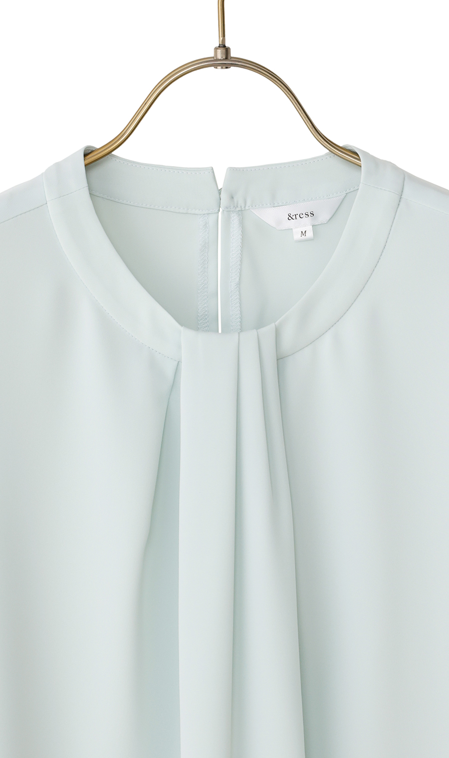 ボウタイ風タックブラウス【長袖】 ミント S