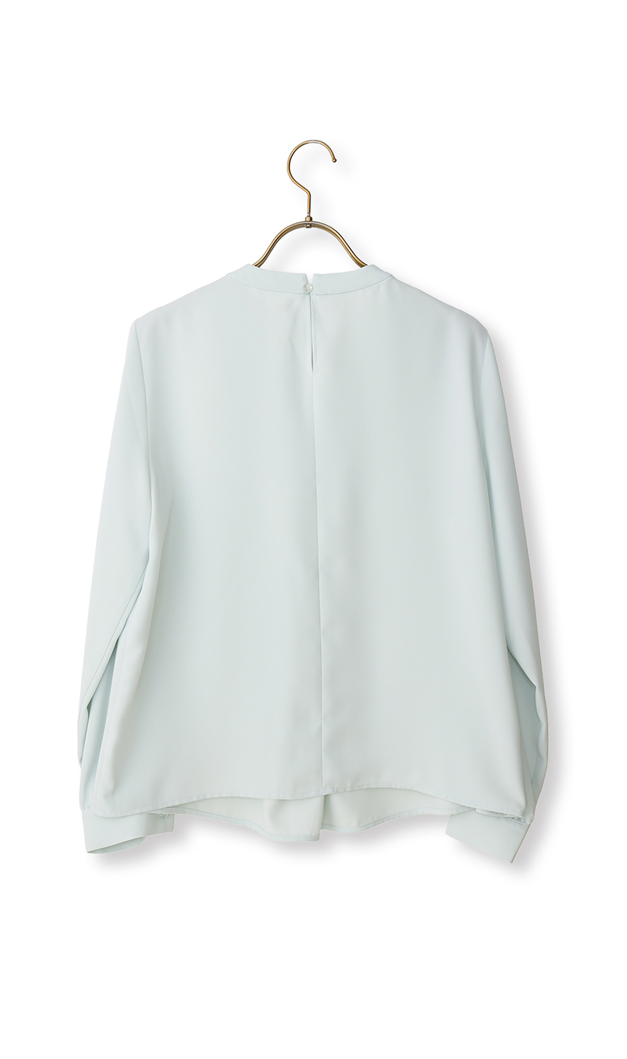 ボウタイ風タックブラウス【長袖】 ミント S