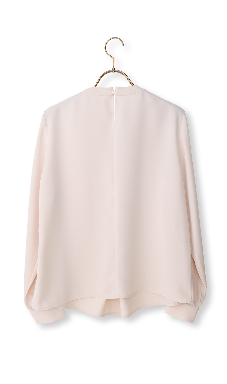 ボウタイ風タックブラウス【長袖】 ピンク S