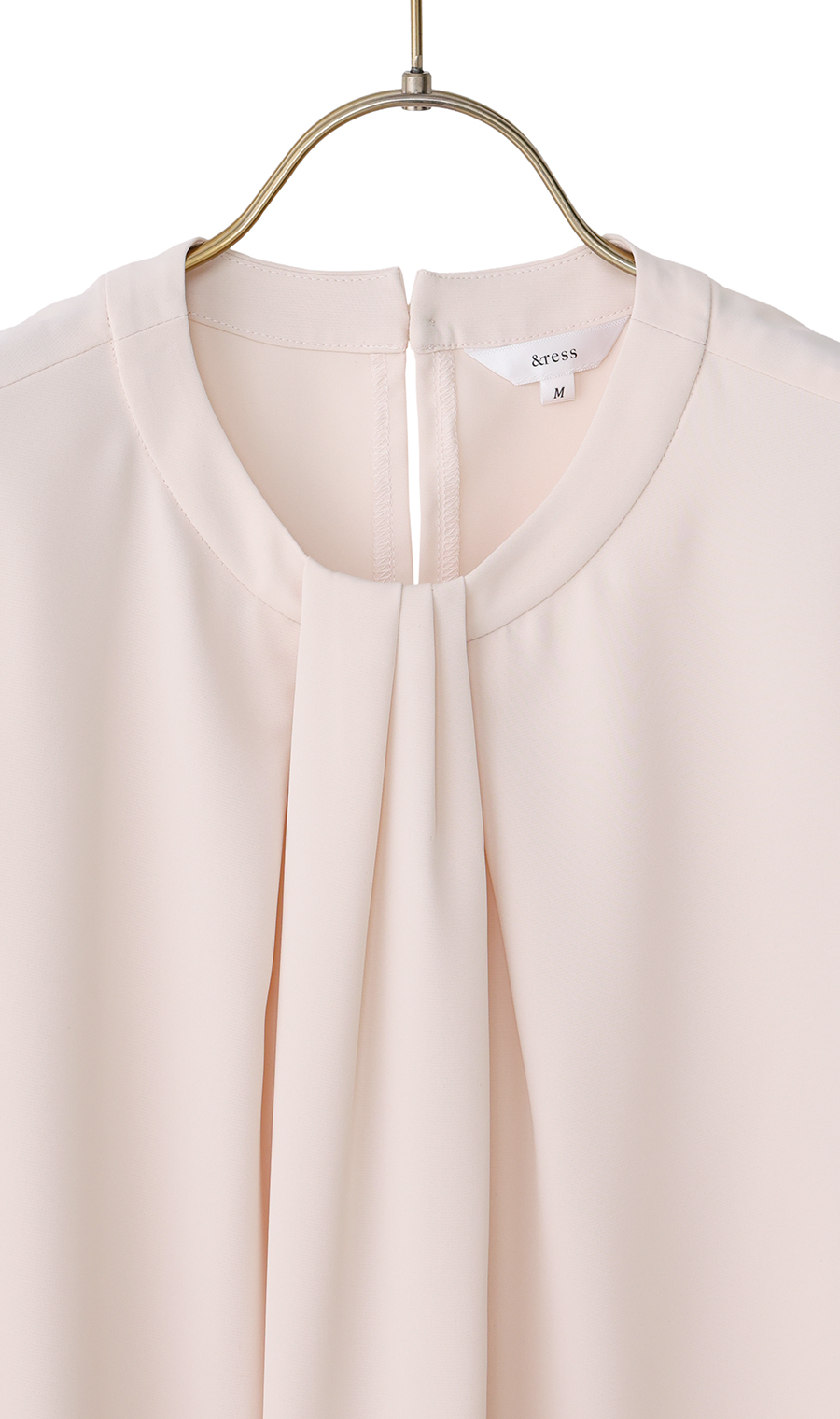 ボウタイ風タックブラウス【長袖】 ピンク S