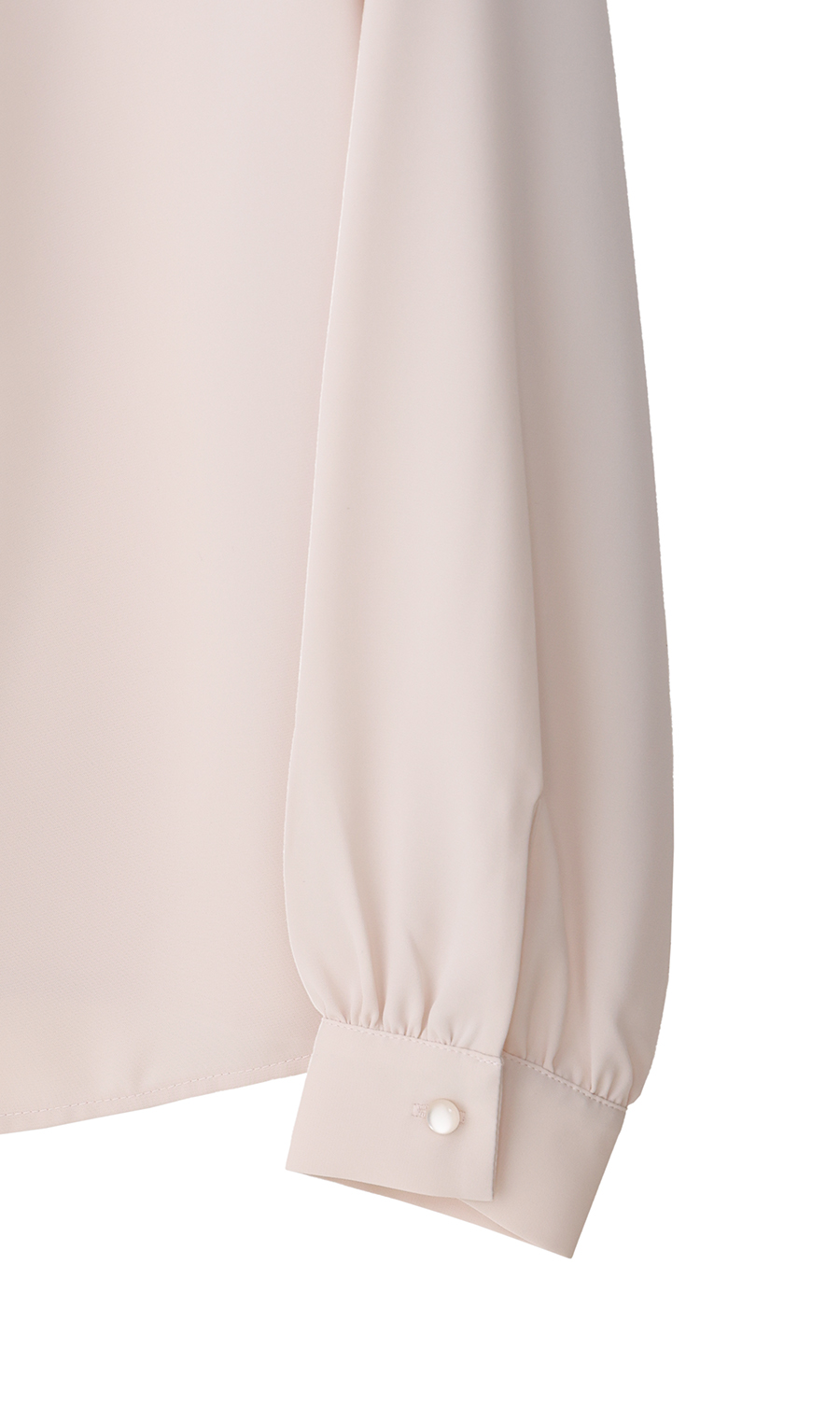 ボウタイ風タックブラウス【長袖】 ピンク S