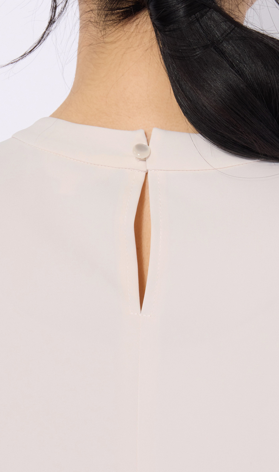 ボウタイ風タックブラウス【長袖】 ピンク LL