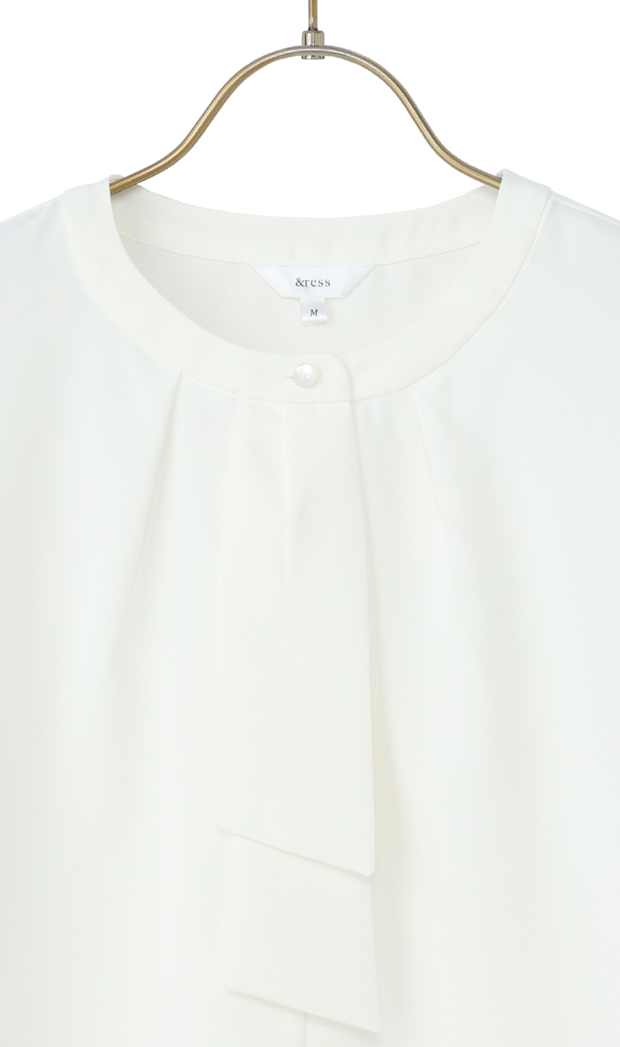 ボウタイブラウス【7分袖】 ホワイト S