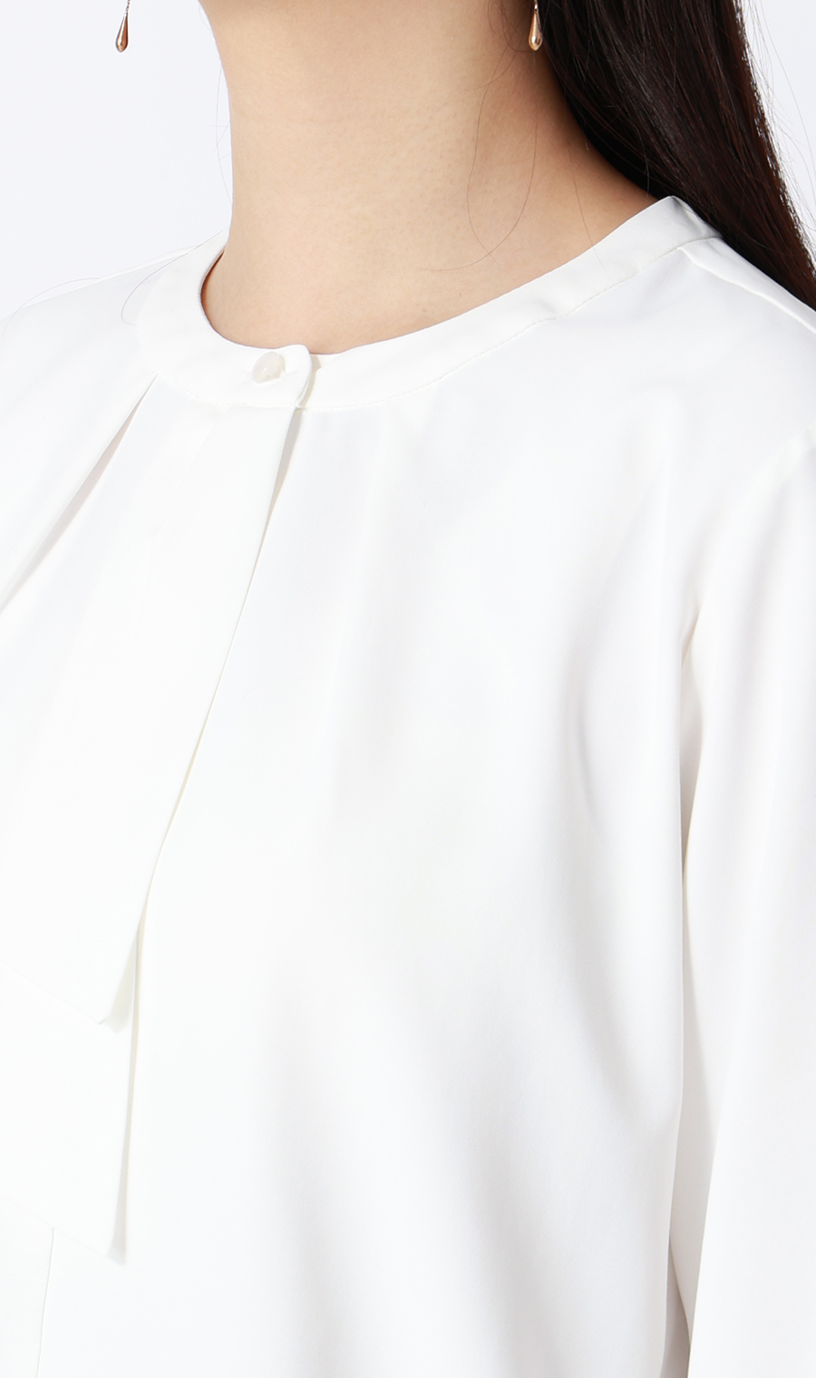 ボウタイブラウス【7分袖】 ホワイト S