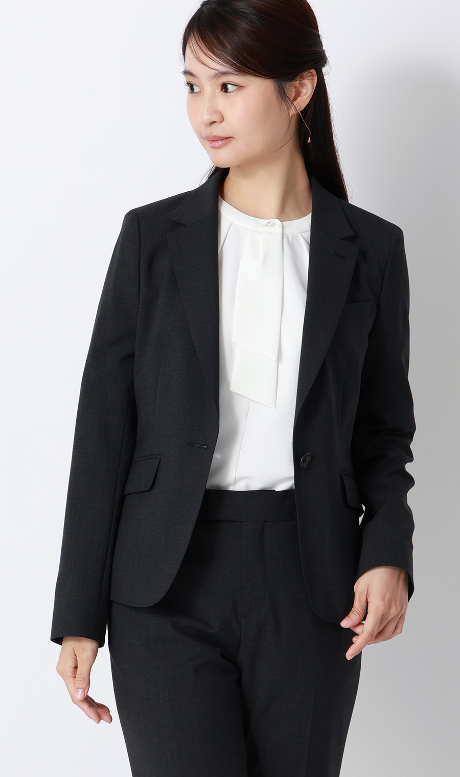 ボウタイブラウス【7分袖】 ホワイト S