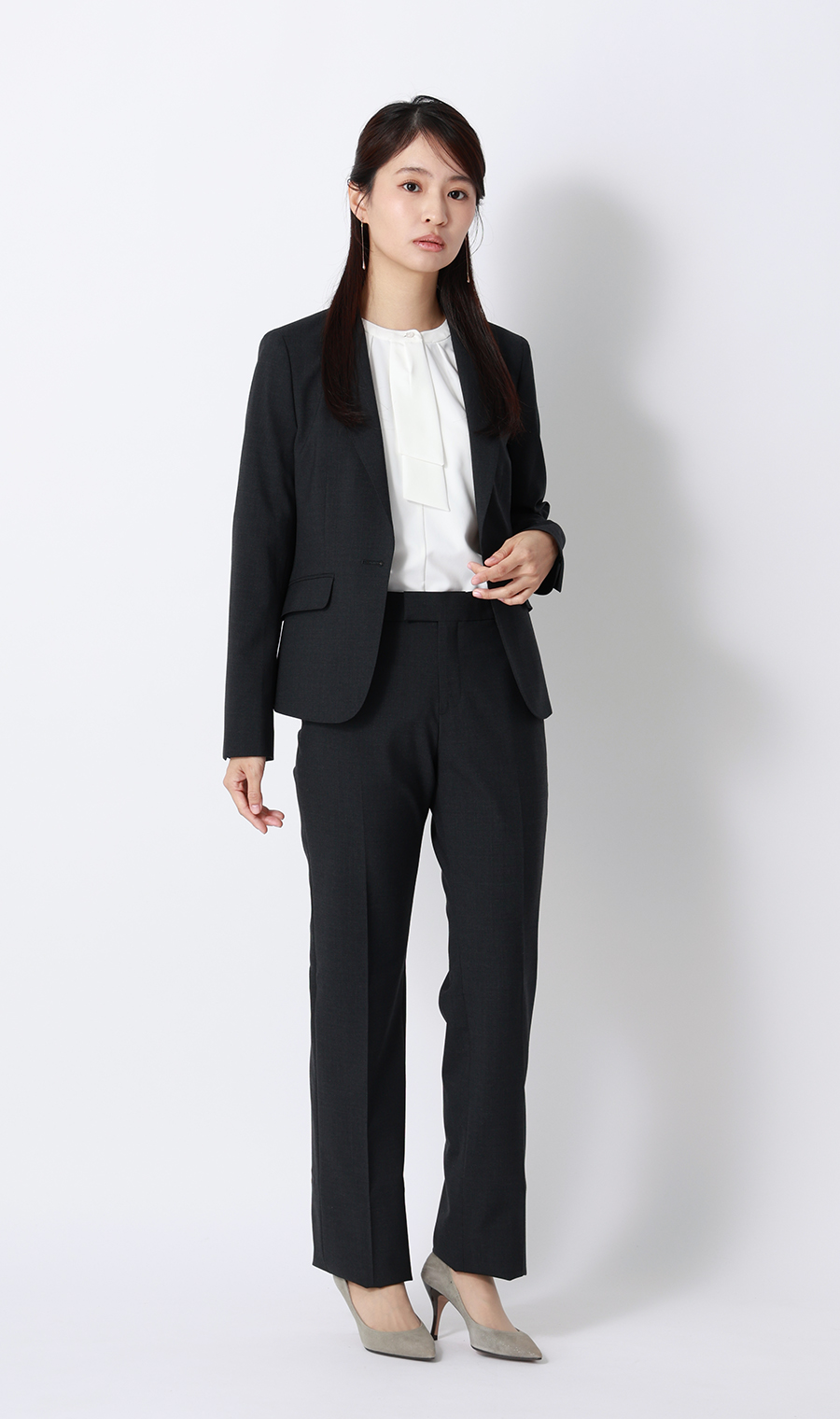 ボウタイブラウス【7分袖】 ホワイト S