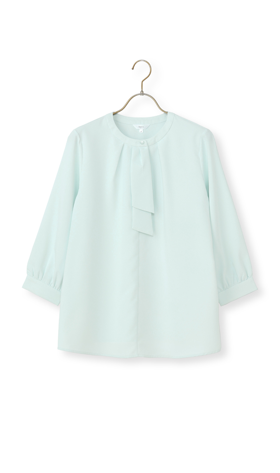 ボウタイブラウス【7分袖】 ミント S