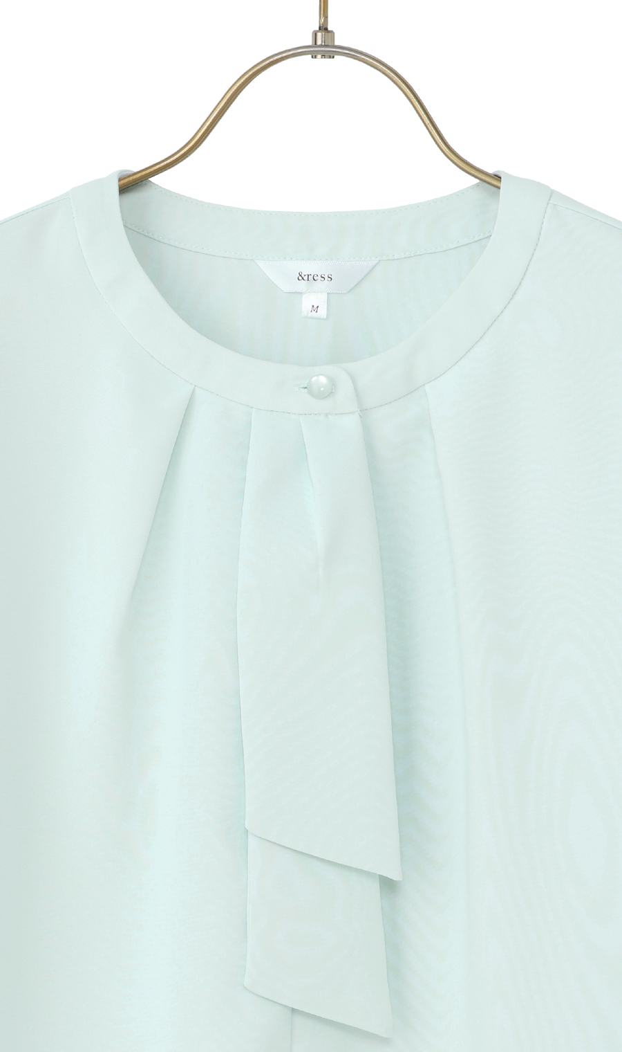 ボウタイブラウス【7分袖】 ミント S
