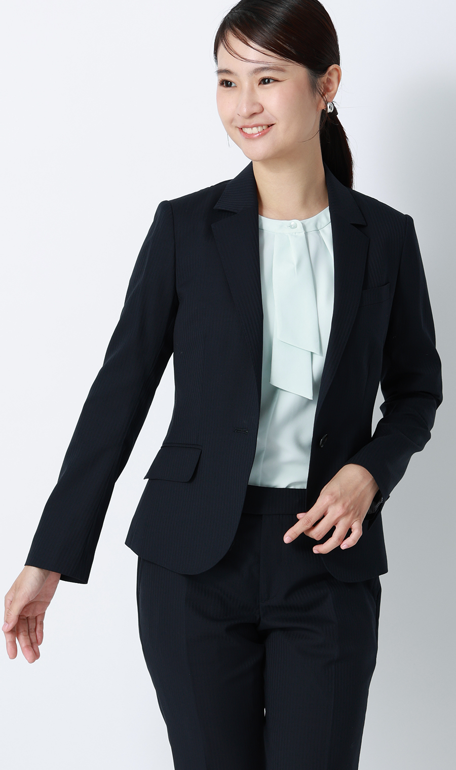 ボウタイブラウス【7分袖】 ミント S