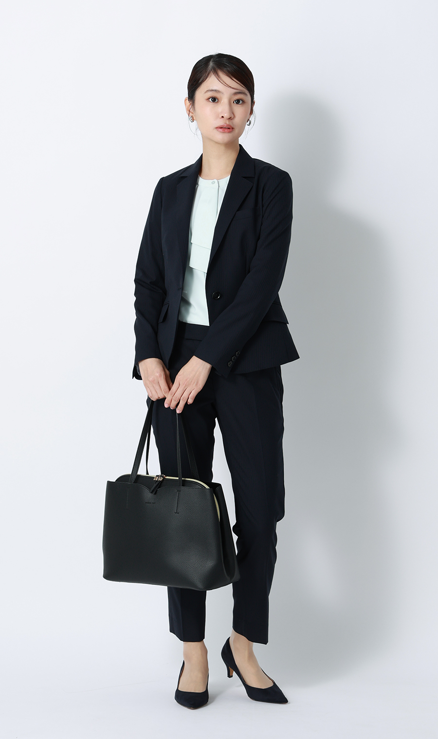 ボウタイブラウス【7分袖】 ミント S