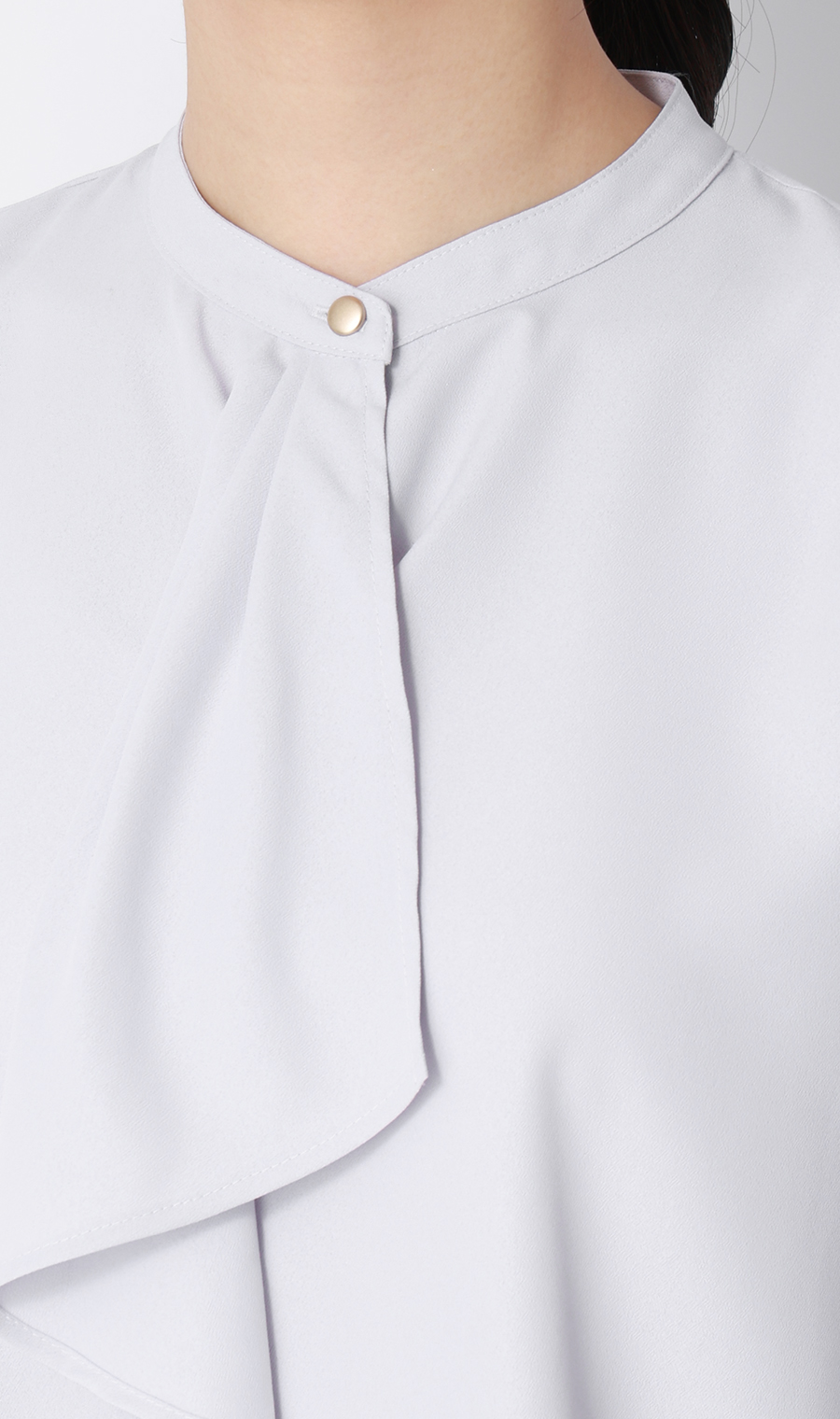 フリルタイブラウス【7分袖】 ラベンダー S