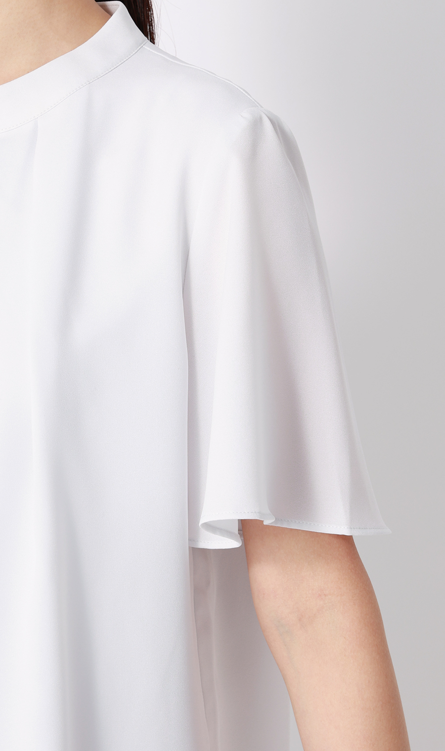 名品アクセサリー付きボウタイブラウス【4WAY】【半袖】 サックス S