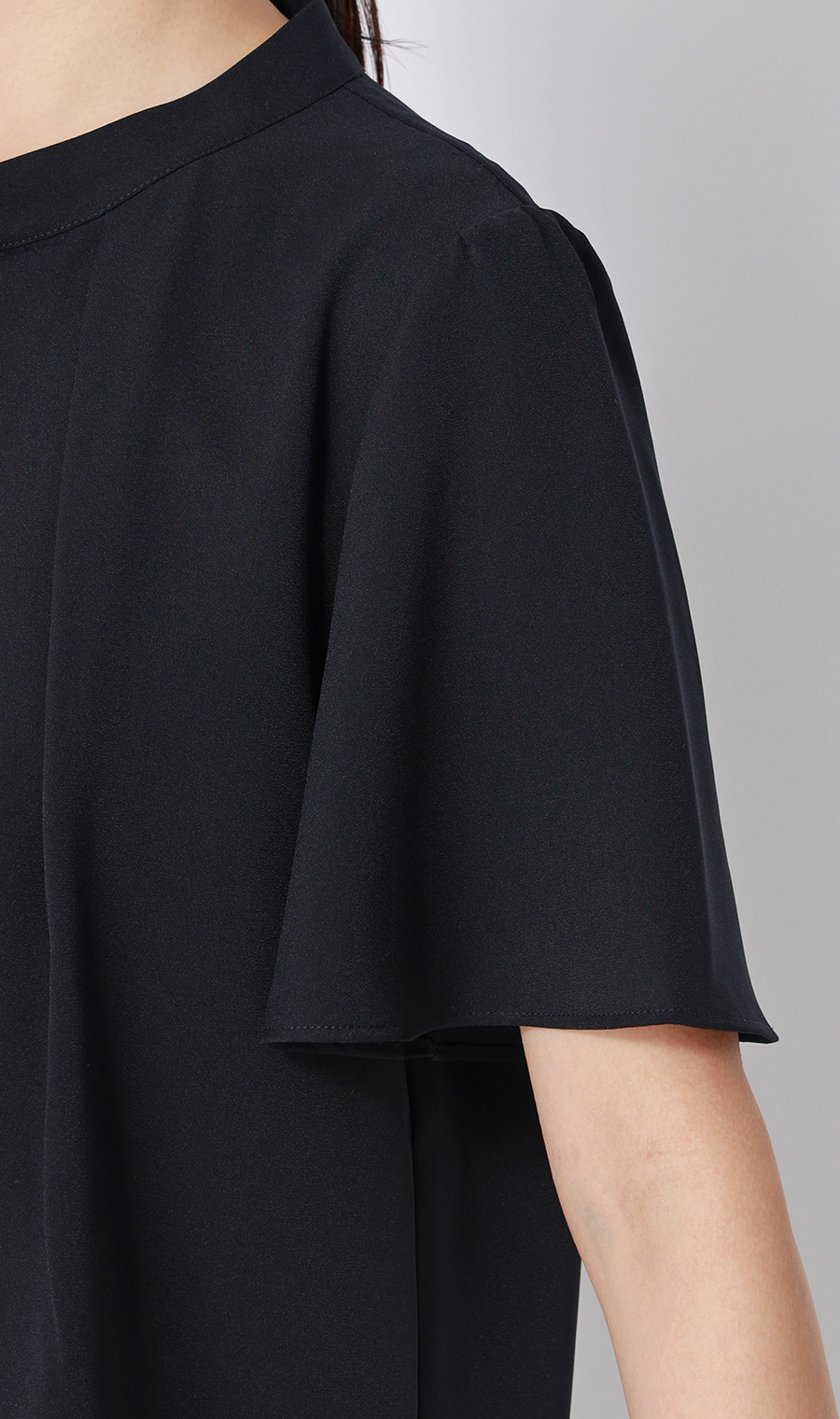 ■名品アクセサリー付きボウタイブラウス【4WAY】【半袖】【WEB限定】 ネイビー S