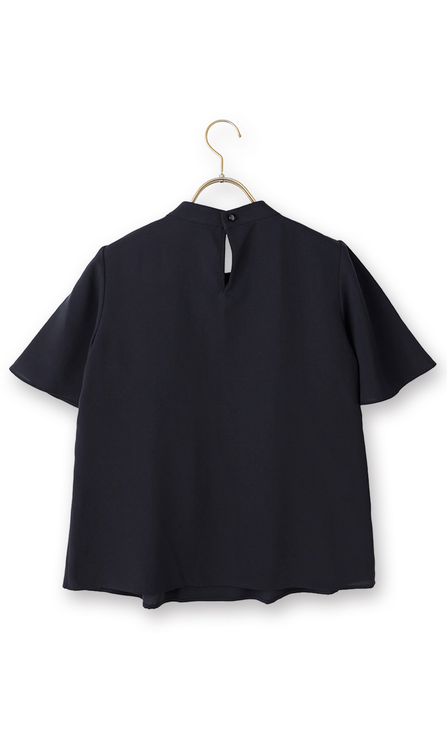 ■名品アクセサリー付きボウタイブラウス【4WAY】【半袖】【WEB限定】 ネイビー S