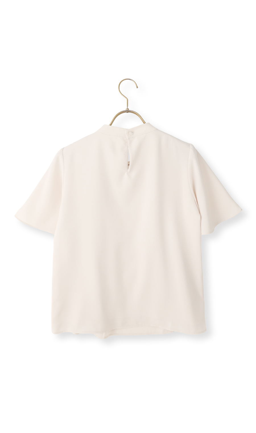 名品アクセサリー付きボウタイブラウス【4WAY】【半袖】 ベージュ S