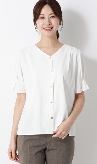 タックスリーブブラウス【半袖】