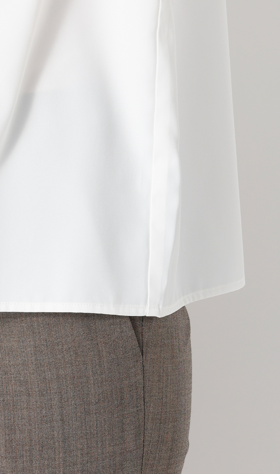 タックスリーブブラウス【半袖】 ホワイト S