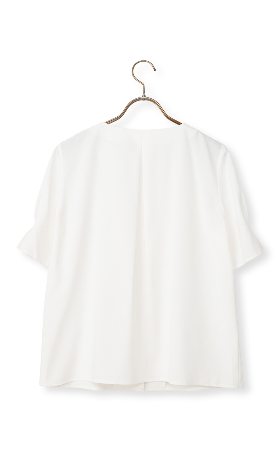 タックスリーブブラウス【半袖】 ホワイト S