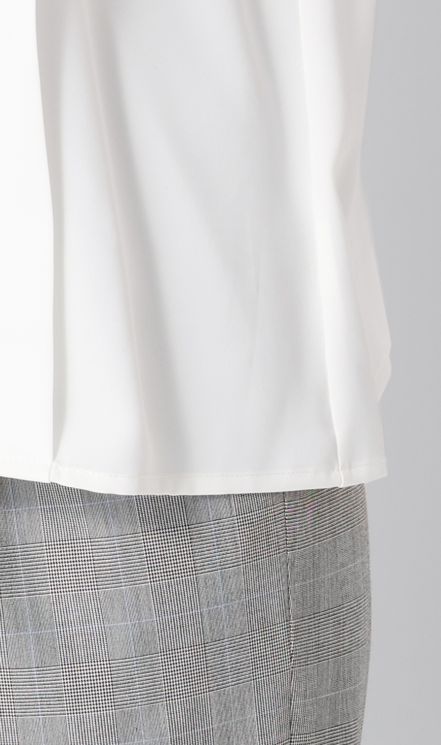 ボウタイドルマンスリーブブラウス【涼】【半袖】 ホワイト M