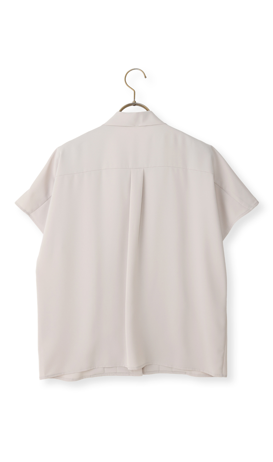 ボウタイドルマンスリーブブラウス【涼】【半袖】 ベージュ S