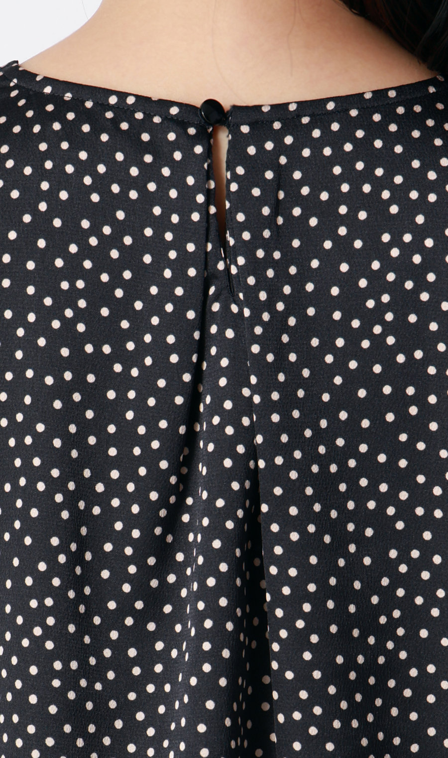 Vネックサテンブラウス【涼】【半袖】 ネイビー S