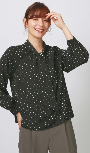 ボウタイブラウス《セットアップ着用可》《前後2WAY》