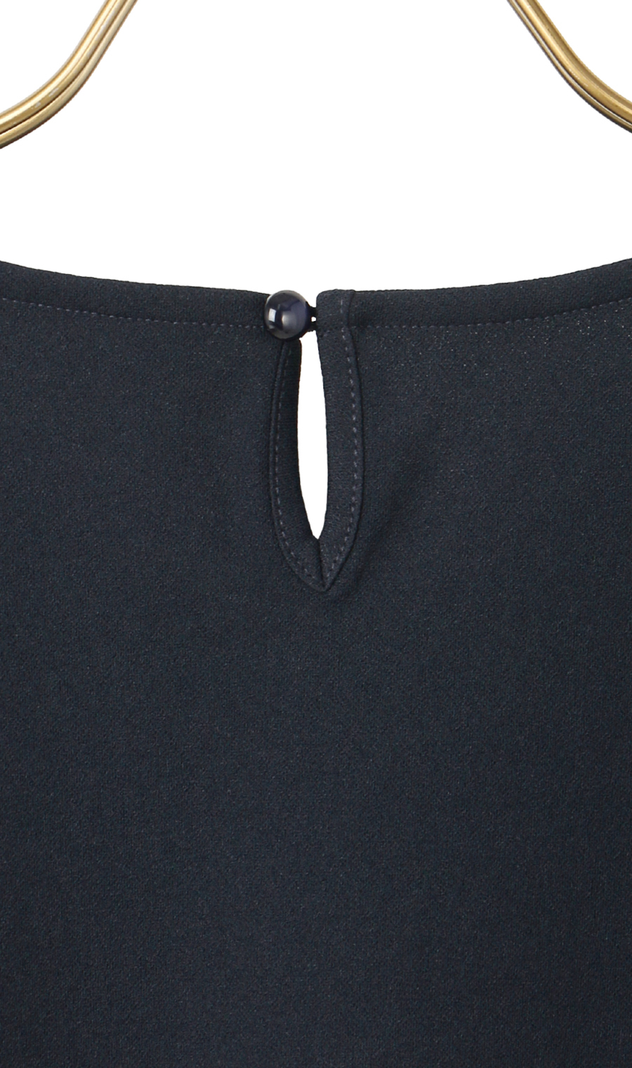 ゼロプレッシャーブラウス【タックデザイン】【長袖】 ネイビー S