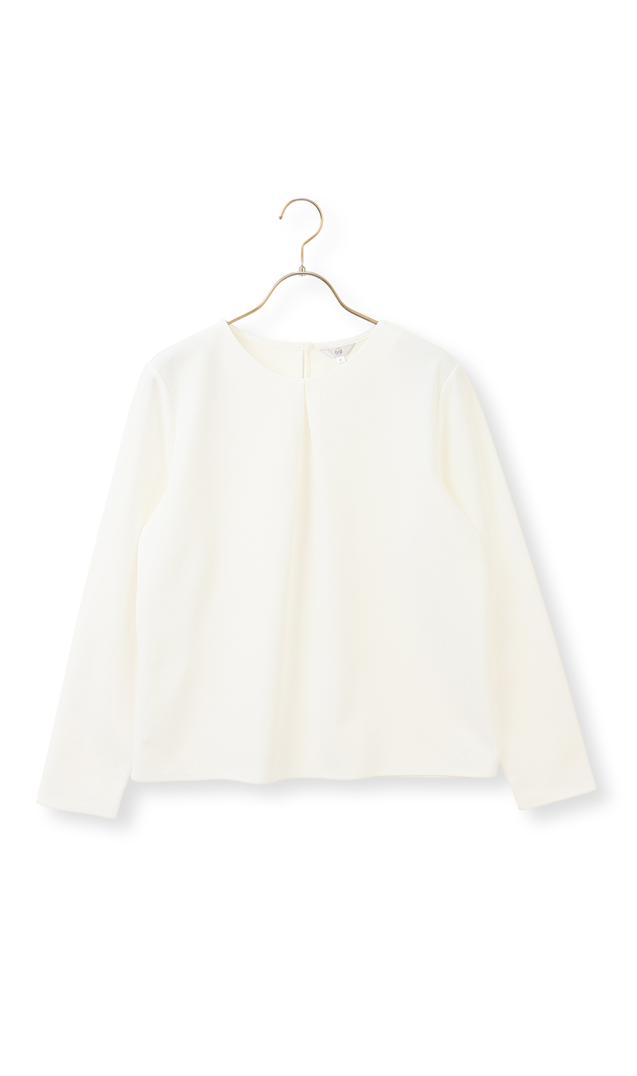 ゼロプレッシャーブラウス【タックデザイン】【長袖】 ホワイト S