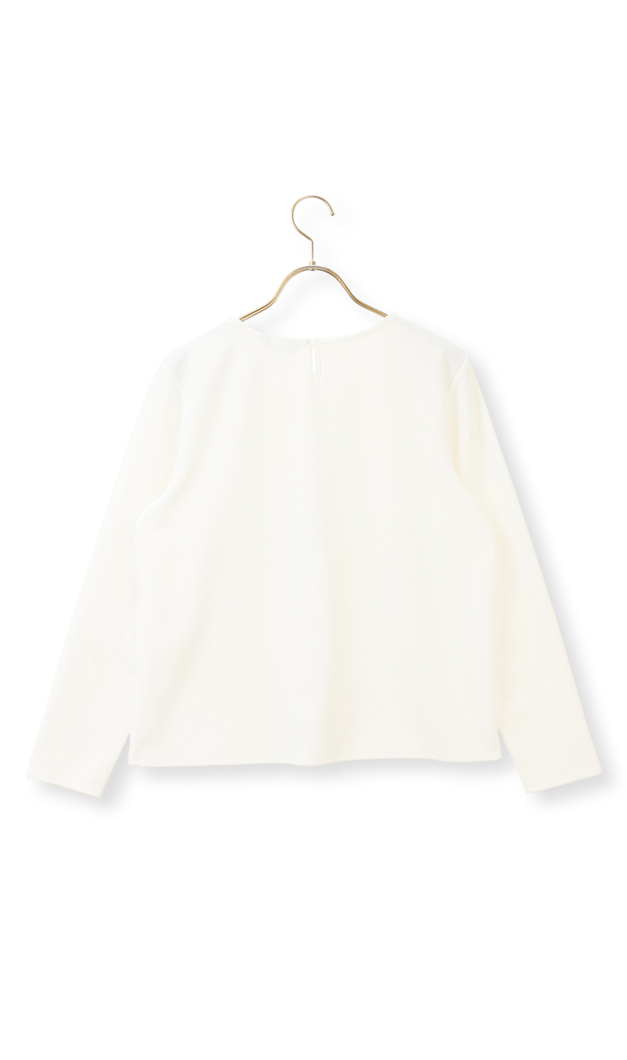 ゼロプレッシャーブラウス【タックデザイン】【長袖】 ホワイト S