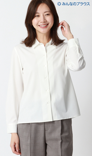 ■ [Everyone's Blouse] Zero Pressure Blouse [Shirt Collar] [Long Sleeve]