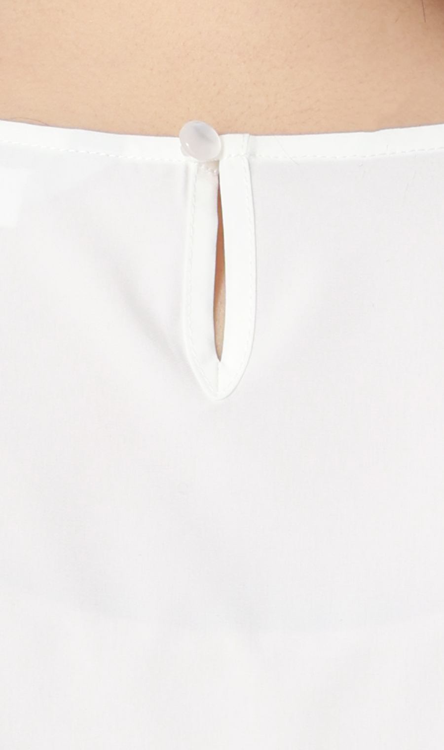 【みんなのブラウス】ゼロプレッシャーブラウス【クルーネック】【半袖】 ホワイト S