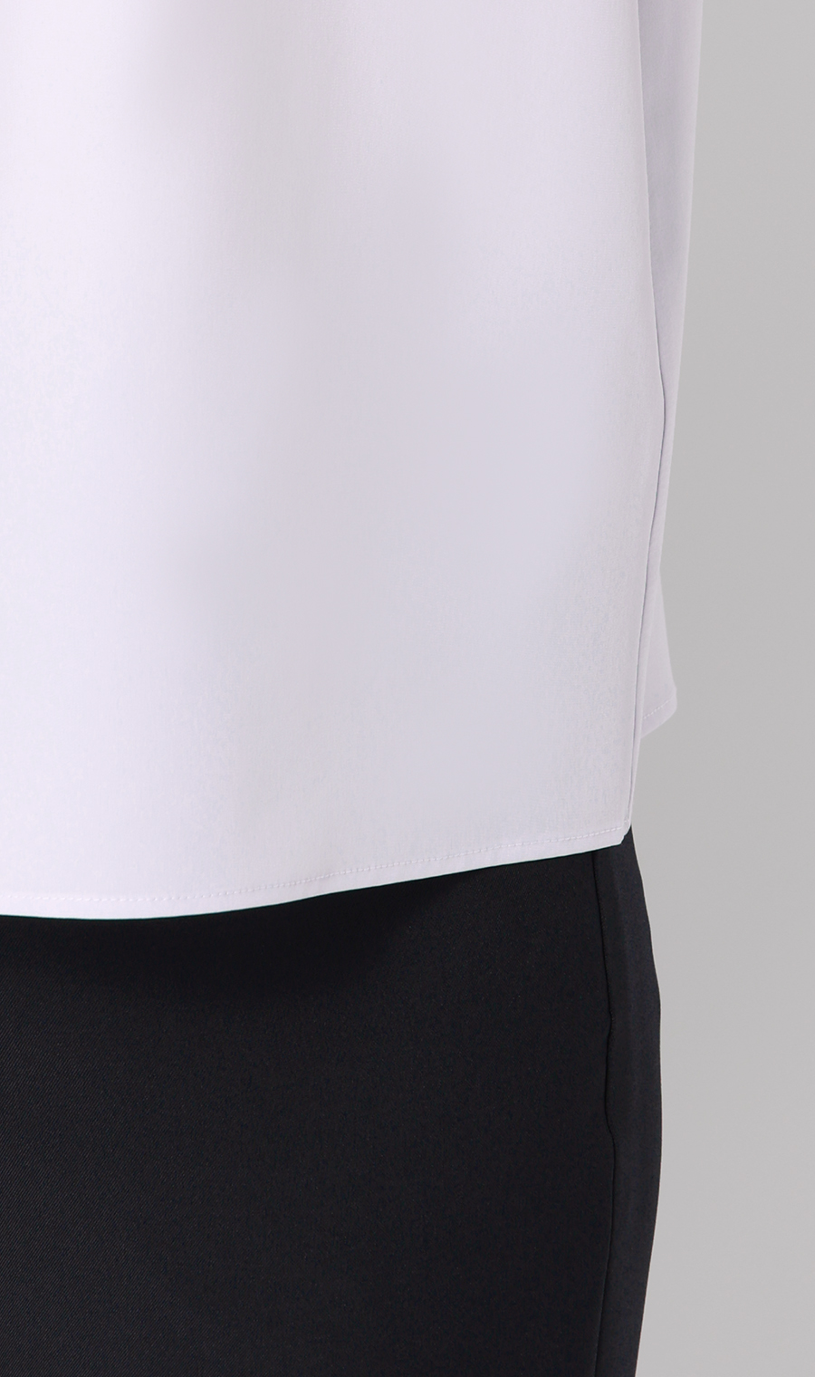 【みんなのブラウス】ゼロプレッシャーブラウス【クルーネック】【半袖】 ラベンダー S