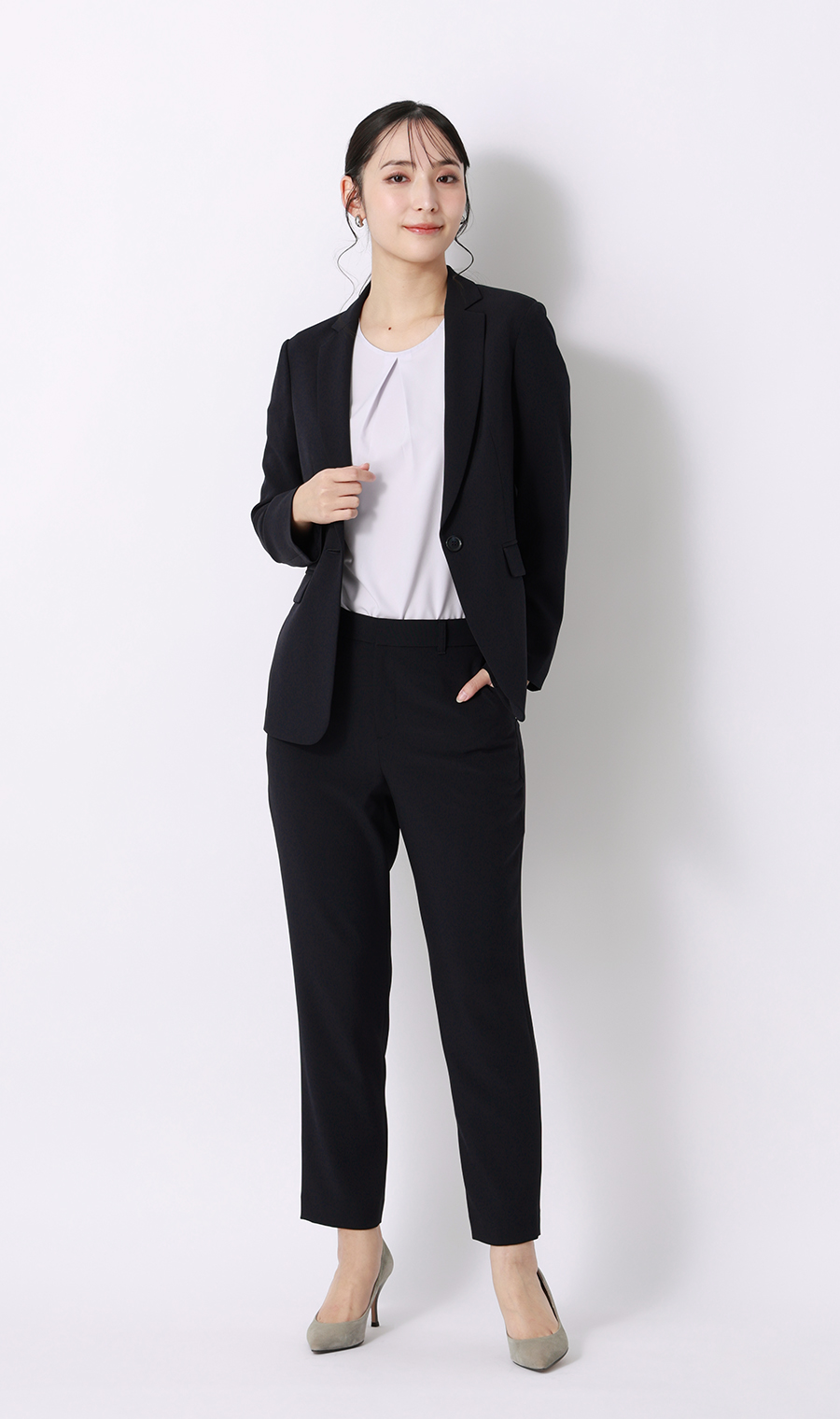 【みんなのブラウス】ゼロプレッシャーブラウス【クルーネック】【半袖】 ラベンダー S