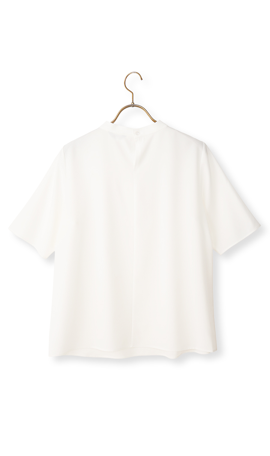 ■【みんなのブラウス】ゼロプレッシャーブラウス【ボウタイ】【半袖】【WEB限定】 ホワイト S