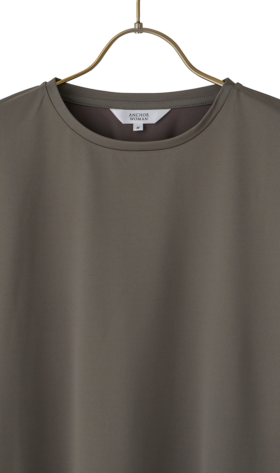 透けないカットソー【5分袖】【ランタンスリーブ】【＃すご】 グレー S