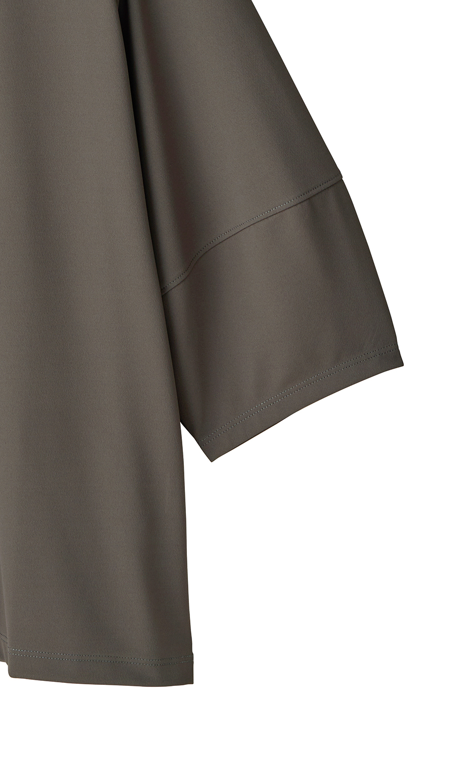 透けないカットソー【5分袖】【ランタンスリーブ】【＃すご】 グレー S